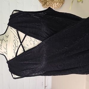 Black Lace and Knit body suit Size 2X Black